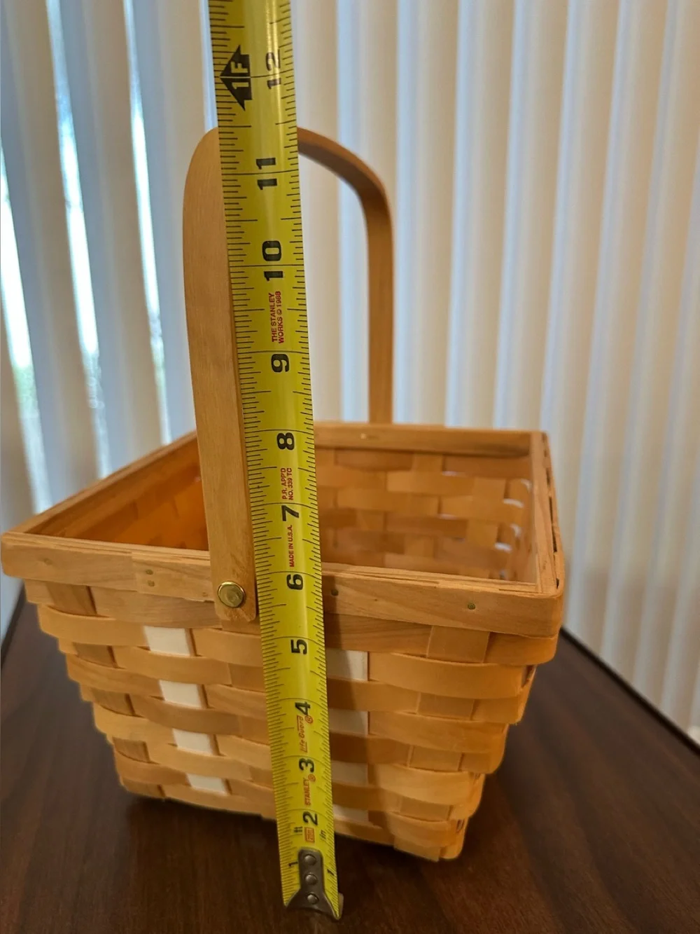 Natural Woven Basket with Wood Handle